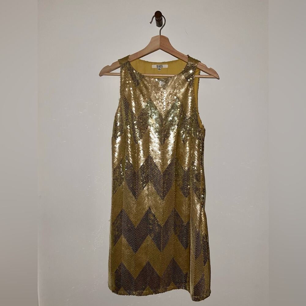 BBDakota - NWOT - Gold Sequin Chevron Shift Dress